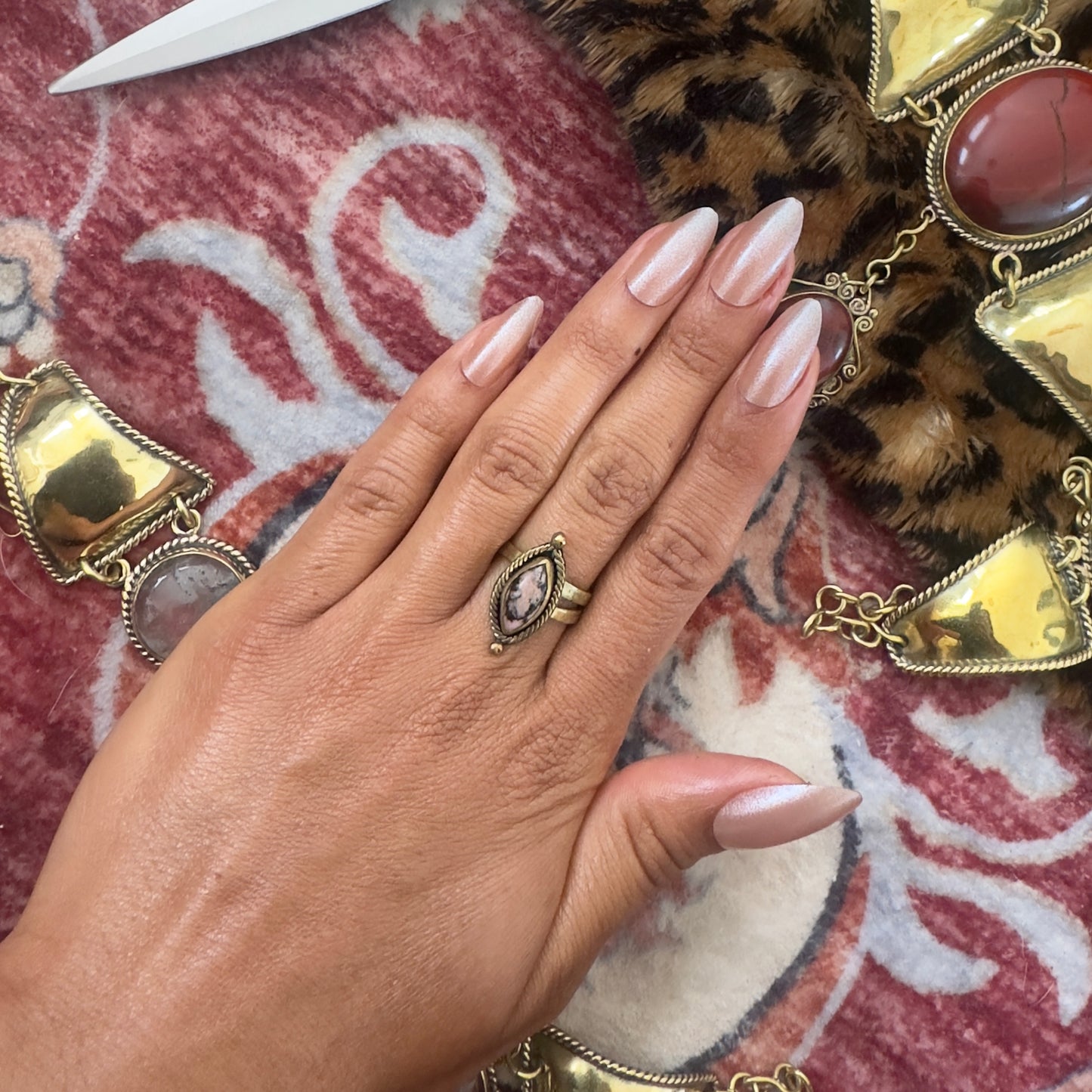 Rhodochrosite Ring