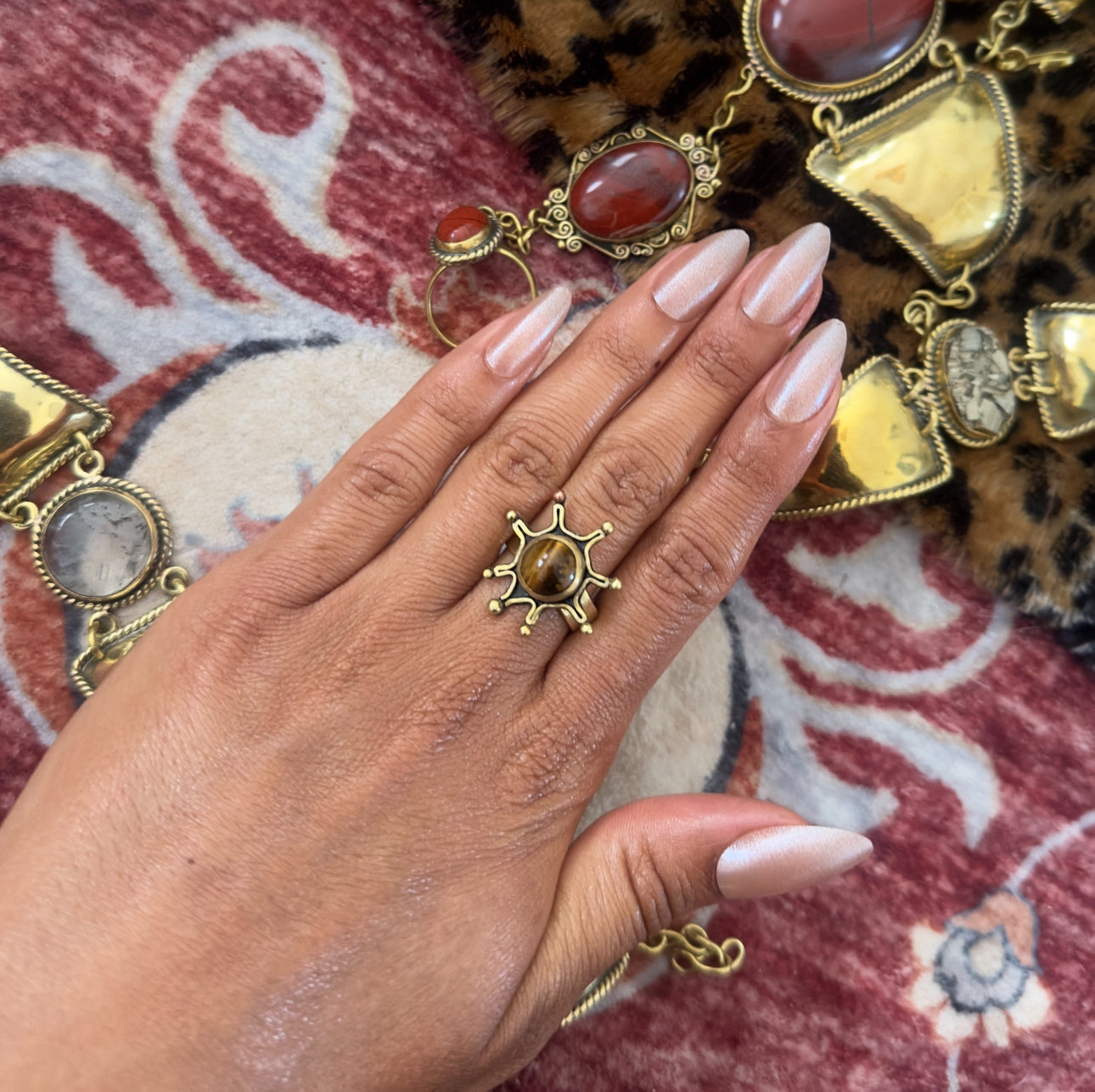Tigers Eye Star Ring