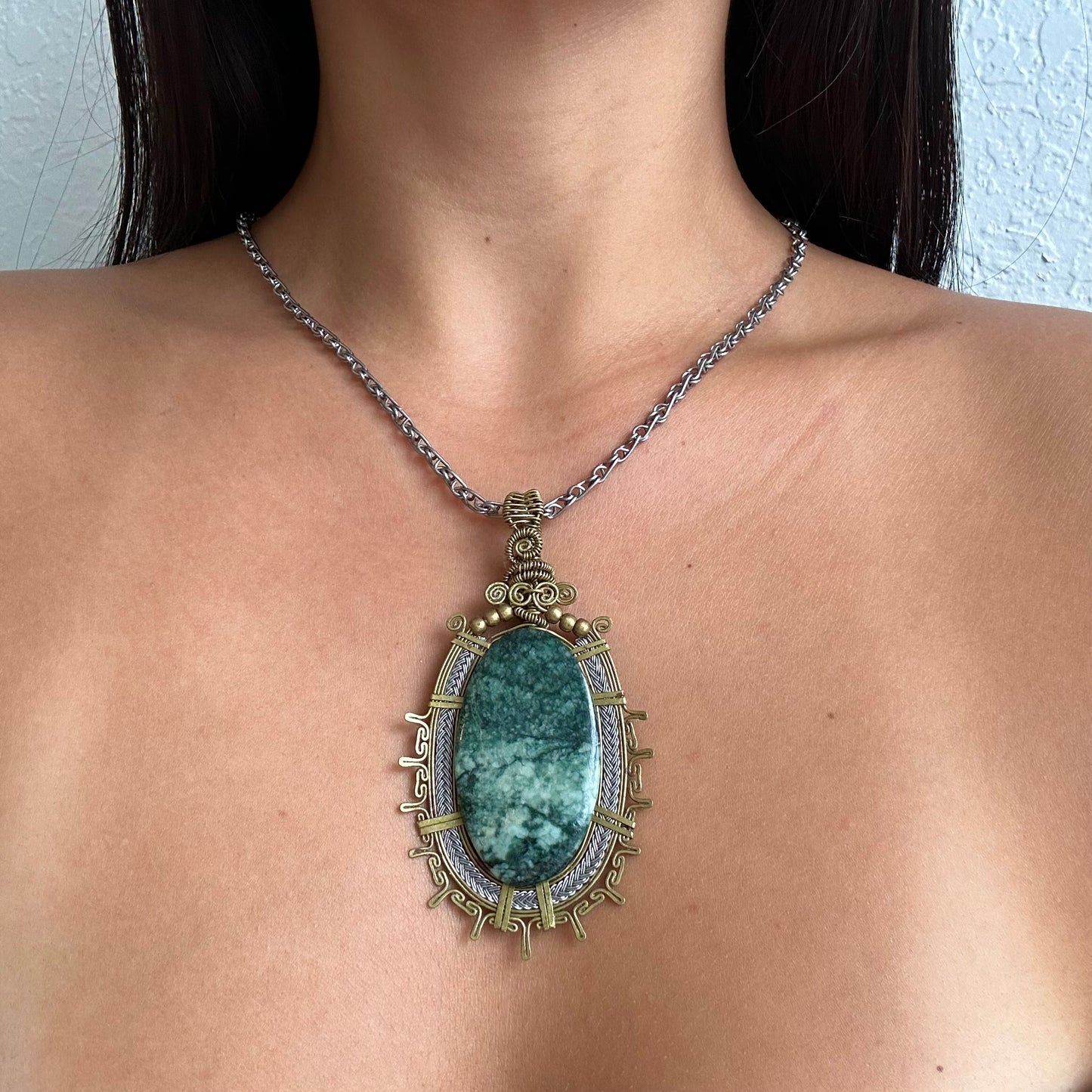 Green Moss Agate Necklace