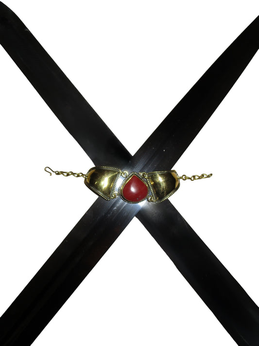 Carnelian Teardrop Cuff