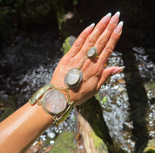 Clear Quartz Handchain <3