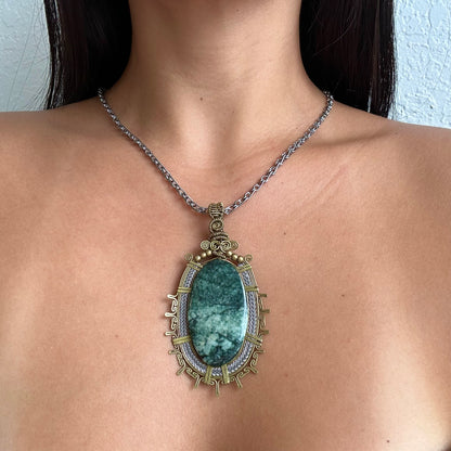 Green Moss Agate Necklace